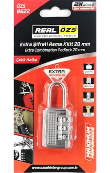 Real Özs Şifreli Asmalı Kilit 20 Mm N 8622 Real Özs Şifreli Asmalı Kilit 20 Mm N 8622