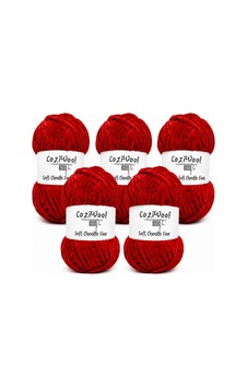 Kadife İp Soft Chenille Fine 5'li Paket 5x100 Gr 160 Mt El Örgü İpi Yakut - 925144855 Kadife İp Soft Chenille Fine 5'li Paket 5x100 Gr 160 Mt El Örgü İpi Yakut - 925144855