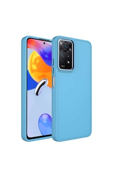 Xiaomi Redmi Note 11 Global Kılıf Metal Çerçeve Ve Buton Tasarımlı Silikon Zore Luna Kapak Sierra Mavi Xiaomi Redmi Note 11 Global Kılıf Metal Çerçeve Ve Buton Tasarımlı Silikon Zore Luna Kapak Sierra Mavi