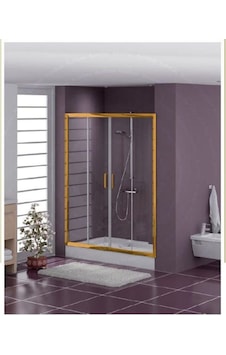 Blackline İki Duvar Arası Gold Duşakabin Temperli Cam H: 190 150 x 159 CM