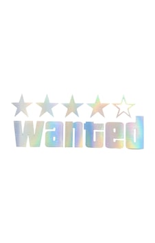 Wanted Yazılı Hologram Efektli Cam Stickeri 20x9cm Wanted Yazılı Hologram Efektli Cam Stickeri 20x9cm