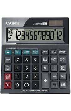Canon 12 Hane İşlem Kontrollü Hesap Makinesi As-220Rts Canon 12 Hane İşlem Kontrollü Hesap Makinesi As-220Rts