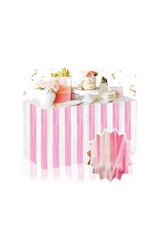 Dekoratif Püsküllü Masa Eteği Pembe Geçişli 240x75 Cm Parti Süsü Tüm Yaşlar Dekoratif Püsküllü Masa Eteği Pembe Geçişli 240x75 Cm Parti Süsü Tüm Yaşlar