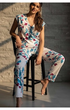 Relax Mode Kadın Palmiye Desen Takım - 26042r Renkli Relax Mode Kadın Palmiye Desen Takım - 26042r Renkli