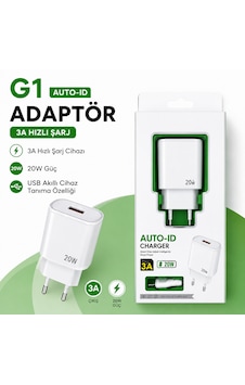 20w Auto-ıd Usb Hızlı Şarj Adaptörü + Type-c Kablo 1