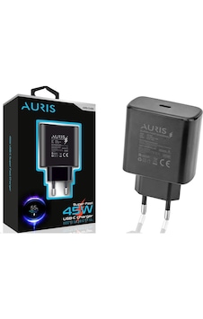 Auris ARS-CH35 45 W PD Type-C Çıkışlı Şarj Adaptörü Auris ARS-CH35 45 W PD Type-C Çıkışlı Şarj Adaptörü