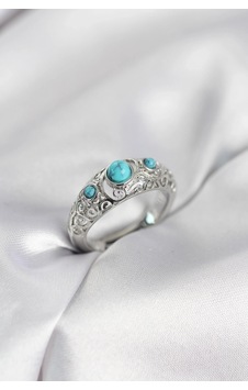 Mey İthalat Vintage Model Mavi Taşlı Gümüş Renk Kadın Yüzük Çok Renkli Mey İthalat Vintage Model Mavi Taşlı Gümüş Renk Kadın Yüzük Çok Renkli