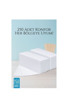 250 Li Ağda Bezi Seti + Spatula Her Bölgeye Uyumlu Evde Pratik Tüy Alma İçin 715914