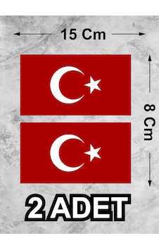 Türk Bayrağı Sticker - 2 Adet - Araba Oto Motosiklet Karavan Cam Araç Laptop Pc Sticker - 00068 15x8 Cm Türk Bayrağı Sticker - 2 Adet - Araba Oto Motosiklet Karavan Cam Araç Laptop Pc Sticker - 00068 15x8 Cm