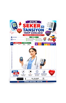 Şeker Ve Tansiyon Takip Çizelgesi Yaz-sil Defteri Çok Renkli
