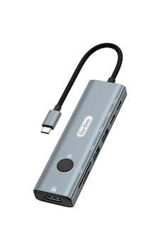 Go Des Gd-6910 Type-c Bağlantılı 7in1 Hub Adaptör Usb 5gbps/hdmi/pd 3.0/3.5mm/4k Ultra Hd Gri