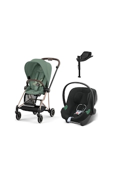 Mios Travel Sistem Rosegold Leaf Green & Aton Bazalı Volcano Black