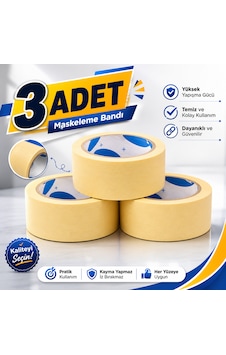 Maskeleme Bandı 36mm X 30metre 3 Adet Maskeleme Bandı 36mm X 30metre 3 Adet
