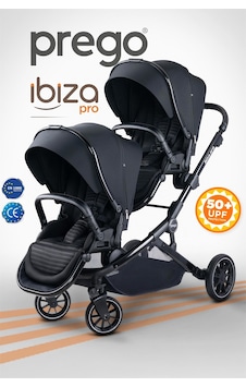 Prego İbiza New Pro İkiz Bebek Arabası Siyah Prego İbiza New Pro İkiz Bebek Arabası Siyah