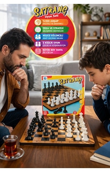 Ahşap Satranç Seti 35 Cm Büyük Boy Satranç Tahtası Strateji Zeka Oyunu