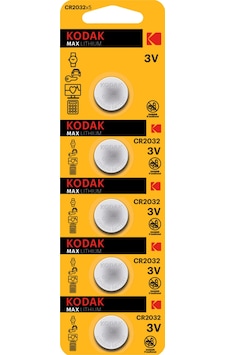 Kodak Max CR2032 Lityum 3V Düğme Pil 5'li Kodak Max CR2032 Lityum 3V Düğme Pil 5'li