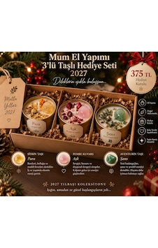 Mum El Yapımı Hediyelik Taşlı Seri Karışık Mum El Yapımı Hediyelik Taşlı Seri Karışık