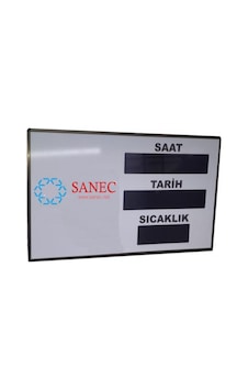 Logolu Saat, Derece ve Tarih Tabelası (Kasa: 100x60 cm)