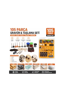 105 Parça Gravür, Zımpara Ve Polisaj Aksesuar Seti Mini Taşlama Uyumlu Çok Amaçlı Set