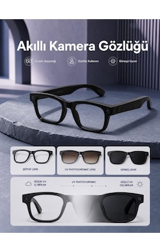 8 Mp Autofocus 1080p Video Kayıtlı Aı Destekli Wifi Akıllı Kamera Gözlüğü 32 Gb 3 Lensli 8 Mp Autofocus 1080p Video Kayıtlı Aı Destekli Wifi Akıllı Kamera Gözlüğü 32 Gb 3 Lensli