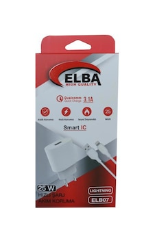Elba Elb07-usb-25wios Beyaz 25w Usb Ev Şarj Kafa+ Elba Elb07-usb-25wios Beyaz 25w Usb Ev Şarj Kafa+