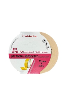 Yıldızlar Byb-12 Çift Tarafli Köpük Bant 15 Mm 5 Mt Yıldızlar Byb-12 Çift Tarafli Köpük Bant 15 Mm 5 Mt