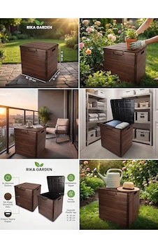 Rika Garden Kahverengi Kilitli Desenli Bahçe Ve Balkon Depolama Sandığı