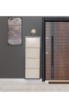 Kaser Metal 4 Lü Metal Ayakkabılık Kahve-Krem Kaser Metal 4 Lü Metal Ayakkabılık Kahve-Krem
