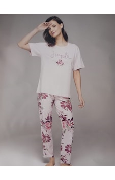 3nbe Kadın Kısa Kollu Pijama Takımı Pembe 2457