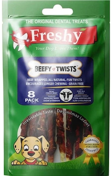Freshy Beefy Twists Sığır Etli Burgu Çubuk Köpek Ödülü 13 CM 8'li 75 G Freshy Beefy Twists Sığır Etli Burgu Çubuk Köpek Ödülü 13 CM 8'li 75 G