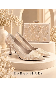 Dabab Shoes Vıanel Kadın Bej Çiçek Nakışlı İnci Detaylı Sivri Burun 7 Cm Kadeh Topuklu Stiletto Ayakkabı Ve Abiye Çanta Dabab Shoes Vıanel Kadın Bej Çiçek Nakışlı İnci Detaylı Sivri Burun 7 Cm Kadeh Topuklu Stiletto Ayakkabı Ve Abiye Çanta