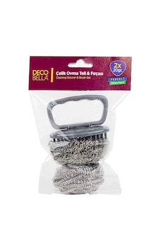 Deco Bella Çelik Ovma Teli Ovma Fırçası 2 x 20 G Deco Bella Çelik Ovma Teli Ovma Fırçası 2 x 20 G