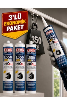 3 Adet Süper Güçlü 350 Kg Ağırlık Taşıyabilen Korniş Ve Montaj Yapıştırıcı 450 Gram Beyaz - Şeffaf 3 Adet Süper Güçlü 350 Kg Ağırlık Taşıyabilen Korniş Ve Montaj Yapıştırıcı 450 Gram Beyaz - Şeffaf