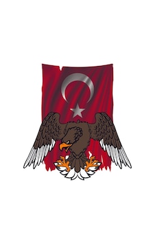 Kartal Türk Bayrağı Sticker Yapıştırma 18Cm Kartal Türk Bayrağı Sticker Yapıştırma 18Cm