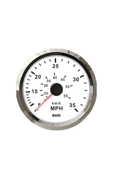 KUS Sürat Göstergesi 35 MPH Beyaz 12/24V 85 MM KUS Sürat Göstergesi 35 MPH Beyaz 12/24V 85 MM