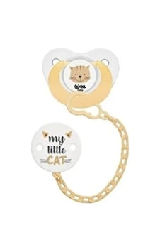 Babytime Emzik Askısı Krem Kedi Görselli Babytime Emzik Askısı Krem Kedi Görselli
