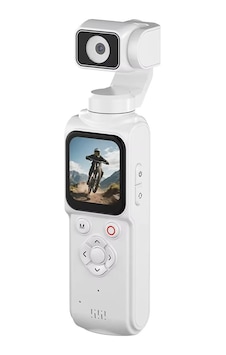 4k Ultra Hd Profesyonel Aksiyon Kamerası Beyaz Vlog Kamera, 330 Dönebilir, Yüz Takibi, Dokunmatik
