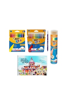 Bic Pastel Boya Keçeli Boya Metal Tüp Kuru Boya 12 Li Ve Resim Defteri Bic Pastel Boya Keçeli Boya Metal Tüp Kuru Boya 12 Li Ve Resim Defteri