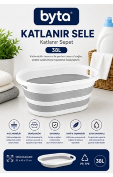 Katlanır Taşıma Ve Depolama Sepeti 38 Litre Gri Katlanır Taşıma Ve Depolama Sepeti 38 Litre Gri