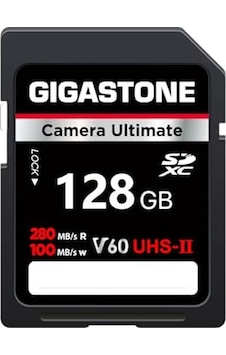 Gıgastone Uhs-ıı V60 128 Gb Sd Kart, Camera Ultimate, 280/100 Mb/s'ye Kadar, Dslr Canon İçin U3 Sdxc 4k Ultra Hd Uhd Video, 2 Mini Kılıf İle