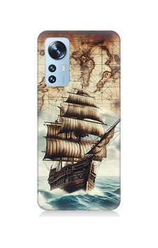 Xiaomi 12 Uyumlu Haritada Yelkenli Macera Desenli Silikon Kılıf Çok Renkli Xiaomi 12 Uyumlu Haritada Yelkenli Macera Desenli Silikon Kılıf Çok Renkli