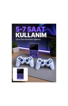 3.5 İnç Ips Ekranlı Çift Kablosuz Kollu Taşınabilir Retro Oyun Konsolu Çok Renkli
