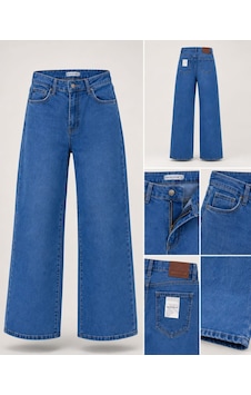 Rich Star Bol Paça Jeans 32-36 Orta Mavi Kım