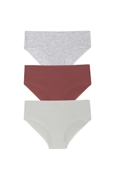 Suwen 3lü Paket Yüksek Bel Slip Külot St0040601a1280 Gri - Vizon Suwen 3lü Paket Yüksek Bel Slip Külot St0040601a1280 Gri - Vizon