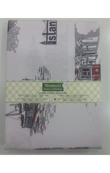 WEEKEND LASTİKLİ AKFİL İSTANBUL DESEN ÇARŞAF ÇİFT KİŞİLİK 180X200