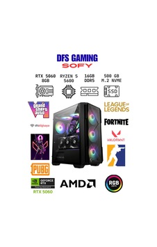 Dfs Gaming Sofy R5-5600 16 GB 512 GB SSD RTX5060 Dos Masaüstü Oyuncu Bilgisayar Dfs Gaming Sofy R5-5600 16 GB 512 GB SSD RTX5060 Dos Masaüstü Oyuncu Bilgisayar