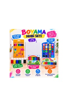 Boyama Hobi Seti Tuval Kuru Sulu Mum Yağlı Pastel Guaj Boya - 924529049
