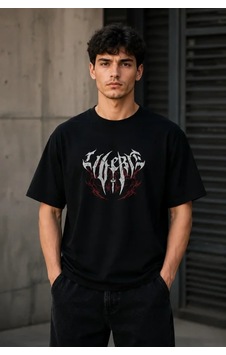 Rkm Ticaret Erkek Gotik Yazı Baskılı Oversize Bisiklet Yaka T-shirt - Siyah Rkm Ticaret Erkek Gotik Yazı Baskılı Oversize Bisiklet Yaka T-shirt - Siyah