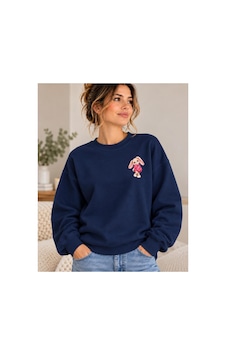 Gıovera Premium Kadın Oversize Sweatshirt Sevimli Tavşan Baskılı Beyaz Bisiklet Yaka Lacivert Gıovera Premium Kadın Oversize Sweatshirt Sevimli Tavşan Baskılı Beyaz Bisiklet Yaka Lacivert