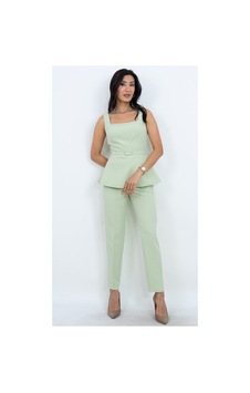 Dorne Moda Özel Koleksiyon Kare Yaka Taş Detaylı Peplum Ceket Pantolon Takım Davet Ve Ofis Şıklığı Yeşil Yeşil Dorne Moda Özel Koleksiyon Kare Yaka Taş Detaylı Peplum Ceket Pantolon Takım Davet Ve Ofis Şıklığı Yeşil Yeşil